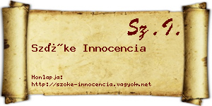Szőke Innocencia névjegykártya